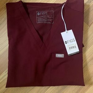 Burgundy Catarina One Pocket Scrub Top